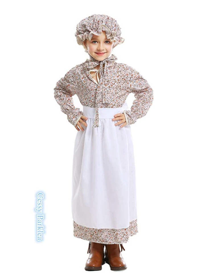 XD14 Victoriano Criada Vieja Dama Abuela Niña Clásico Pueblo Vestido Día del Libro Disfraz Foto 4 de 4