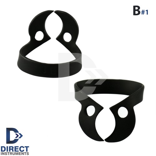 Abrazaderas dentales recubiertas de color negro presa de goma universal B1-B2-B3-B4-B5-B6 - Imagen 2 de 7