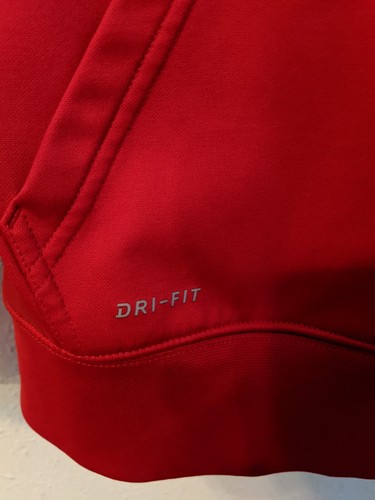 Nike Boys Medium Dri Fit Red Long Sleeve Hooded Sweatshirt Logo Activewear - Picture 4 of 4