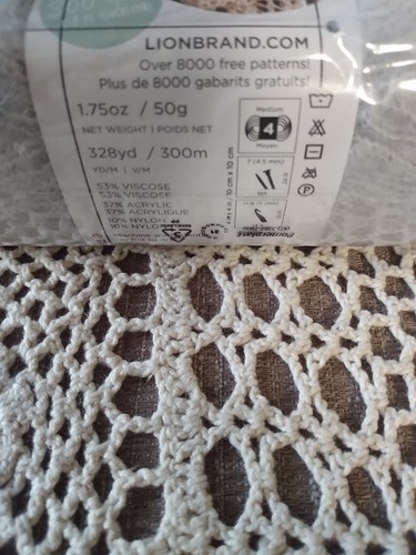 3 skeins Lion Brand "Faux Mo" yarn 1.75oz/ 328 yds each skein, color Silver - Picture 7 of 8
