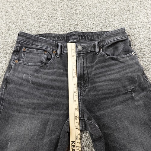 American Eagle Jeans Mens 34X30 Dark Black Denim Slim Straight Flex Stretch Fade - Picture 4 of 13