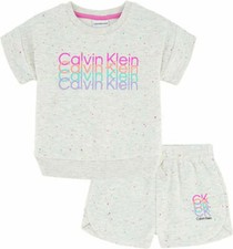Calvin Klein Girls 2 Pieces Short Set Size 2T...