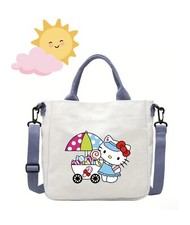 Cat Print Canvas Tote Bag