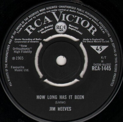 Jim Reeves - How Long Has It Been (7'')