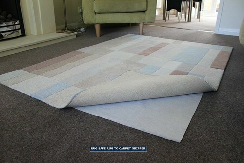 Rug To Carpet Gripper / Rug To Hard Wooden Floor Safe Non Slip Anti Skid Mat - Picture 5 of 6