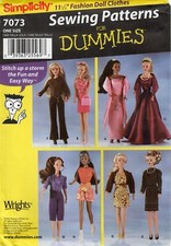 Simplicity 7073 Gowns, Dresses, Pants, Shorts, Tops  Jackets for 11.5" Dolls UC