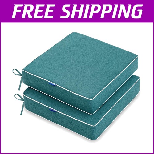 Comfortable 19x19x3 Inch Outdoor Chair Cushions with Memory Foam - Set of 2