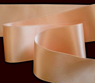  1'' WIDE SWISS DOUBLE FACE SATIN RIBBON -- PETAL PEACH / PINK - 2 yds for 3.00