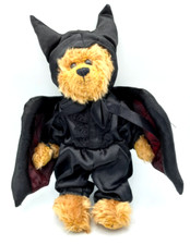 Ty Beanies Attic Treasures Vlad Brown Bear  Vampire Bat Suit Halloween NWT