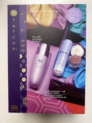 Tatcha Prime + Glow Skincare Trio : Dewy skin mist Silk canvas primer lip mask