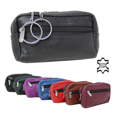 Leder Schlüsseltasche Schlüsseletui Schlüsselmäppchen 2 Schlüsselringe Auto Etui