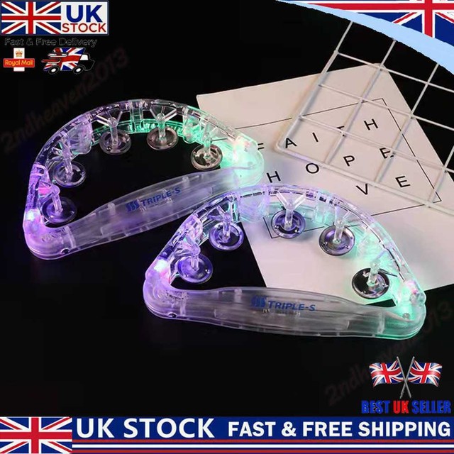 Light up Tambourine LED Noisemaker Flashing Bell Kids Sensory Shaking Toy Light up Tambourine LED Noisemaker Flashing Bell Kids Sensory Shaking Toy