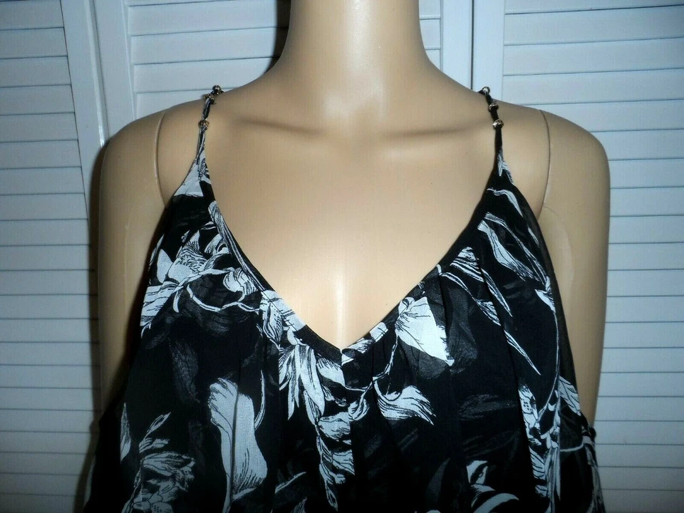 ПРОДАЖИ красивый Белый дом черный рынок размер 6 черный цветочный макси платье женщин новый с Ярлыками - Изображение 2 из 4