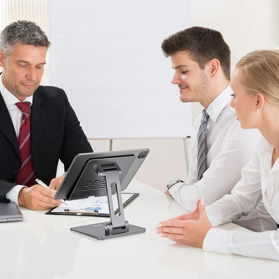 Tablet Stand Aluminum Adjustable Tablet Holder Foldable Desktop Stand iPad Mini - Image 3 of 4