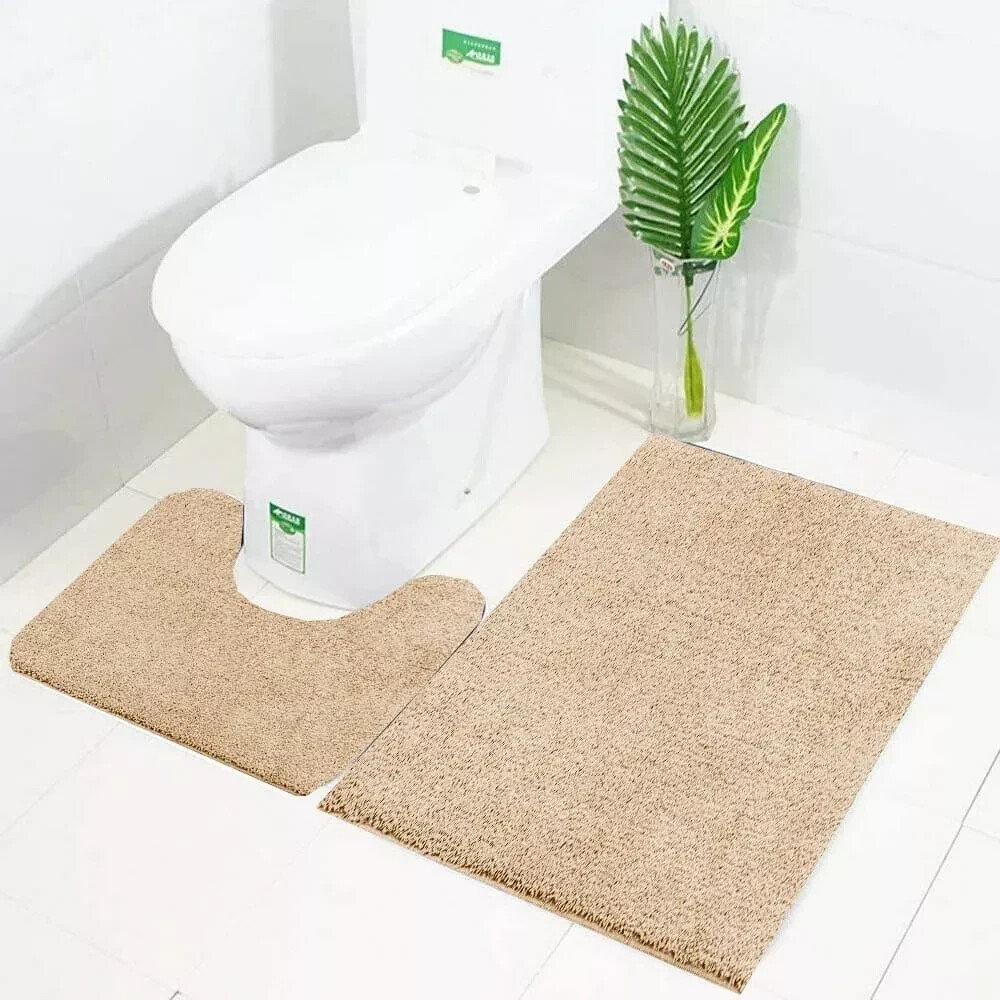 Piece Loop Bath Mat Ultra Soft Bathroom Rug Anti Slip Toilet Rug Pedestal  Set