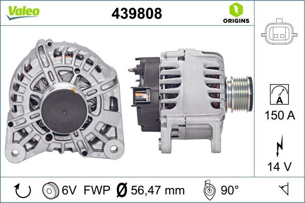 Alternatore 439808 VALEO per RENAULT DACIA