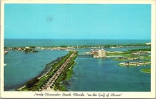 Clearwater Beach Florida Scenic Birds Eye View Chrome Cancel WOB Postcard