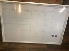 U Brands Magnetic Dry Erase Calendar Board, 20 x 30 Inches, White Wood Frame