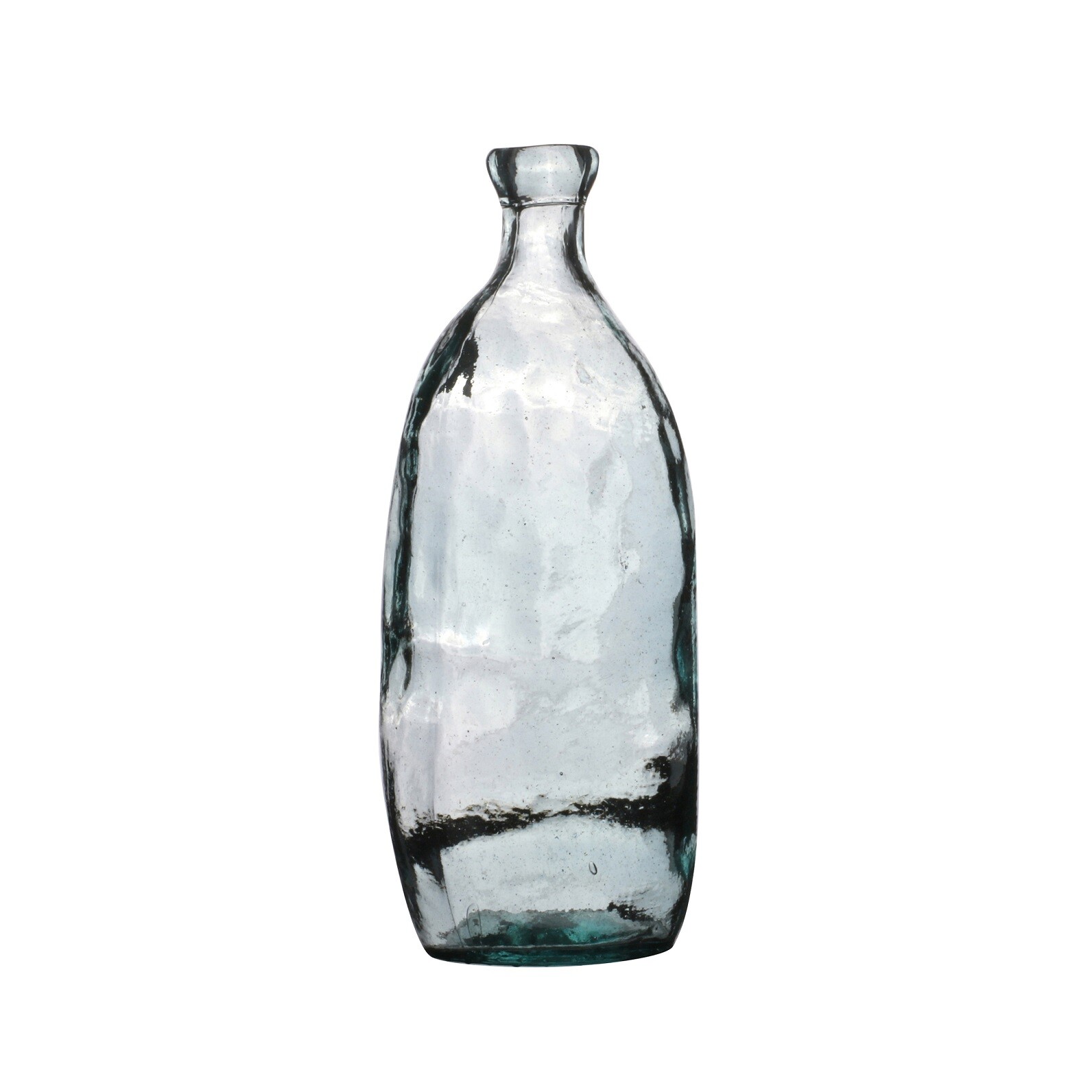 Flower Vase 35cm Recycled Glass Blue Bottle Retro Stem Twigs Bud Neck Table Vase