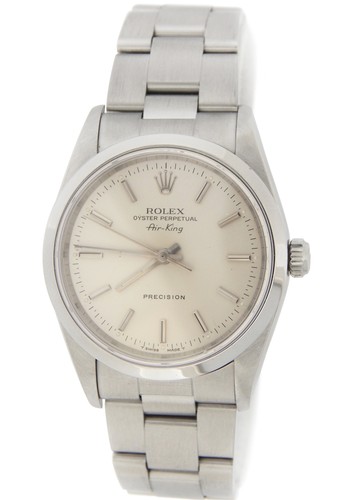 Rolex Air King Precision Men Stainless Steel Watch Oyster Band Silver Dial 14000 - Picture 2 of 6