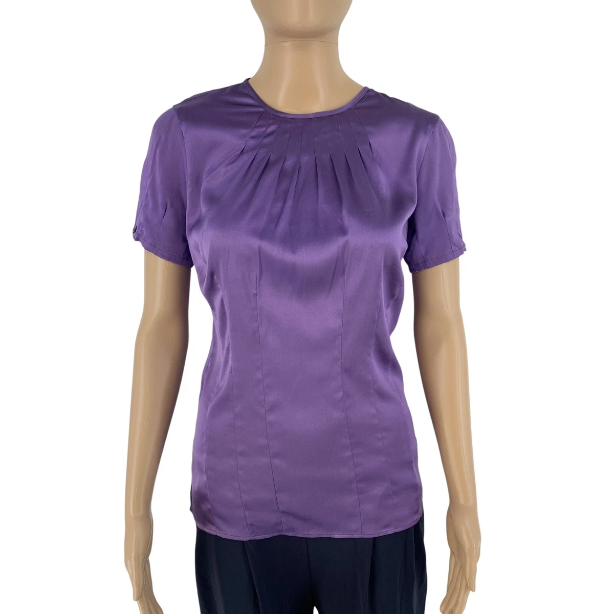 Camicetta da donna Stand Solid Color Sleeve Collar Casual Women's Shirt Shirt Light Camicette da donna, Ag., S
