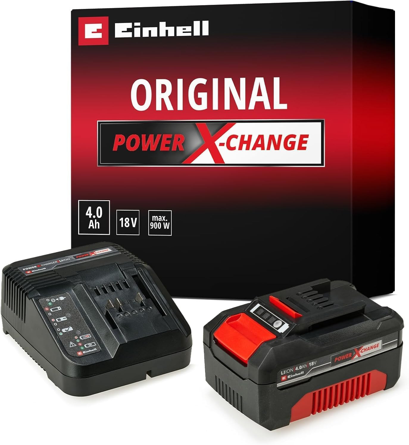 Kit Batteria 4Ah e Caricabatterie Einhell 18V Power X-Change Originale