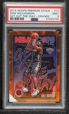 2019-20 NBA Hoops Premium Stock Get Out the Way Orange Zion Williamson PSA 9 2l4