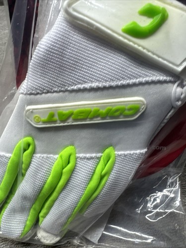 Guantes de bateo Ball•#10 Combat Derby Girl G3 Youth-XS blancos y verdes neón nuevos de stock - Imagen 4 de 11