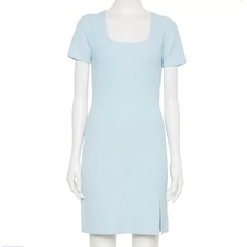 Madden Girl Womens Light Blue Ribbed Knit Square Neck Mini Dress NWT Size M