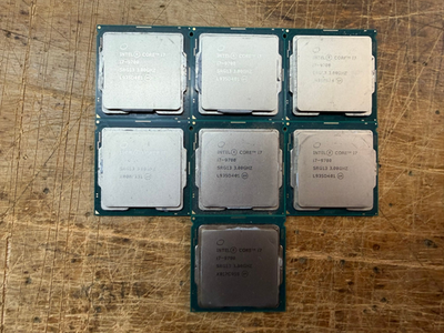 Lot (7) Intel Core i7-9700 CPU SRG13 LGA1151 8-Core Processor