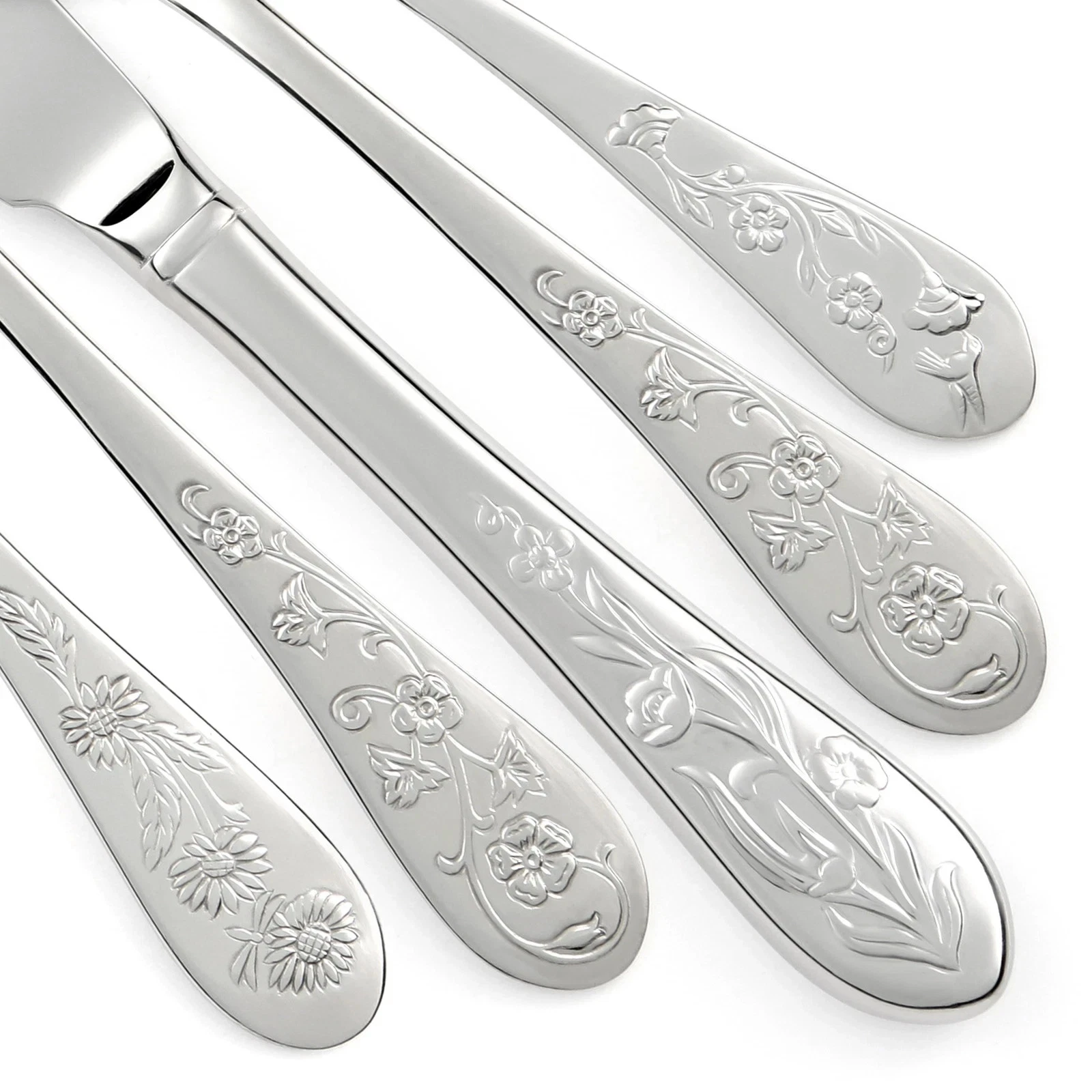 RSVP AUDUBON Stainless 18/10 Hummingbird Hibiscus Flowers 12 Settings, Serveware