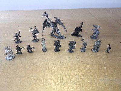 Ral Partha - Metall - 70er Jahre - D&D Konvolut 14 Miniaturen - Pre Slotta - sehr selten **