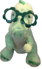 Fao Schwarz Green Dinosaur w Glasses Plush