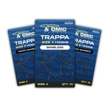 Atomic Trappa Hooks – Ultra Sharp, High Strength, Carp Terminal Tackle, All S...