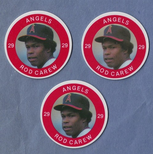 Rod Carew Lot 3 verschiedene 1983 Testscheiben Slurpee Super Star Sportmünzen