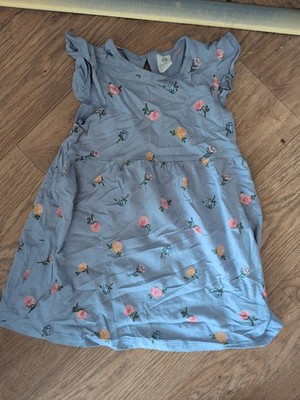 H&M ärmelloses Kleid 18-24 Monate blau geblümt