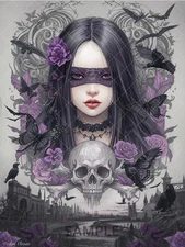 Dark Fantasy Gothic Woman  Wall Art Printable – Kawaii Girl  Digital Download
