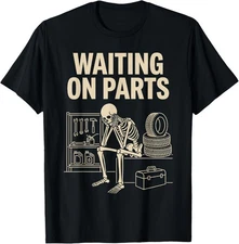 Vintage Waiting on Parts Car Garage Mechanic Wrench Humor T-Shirt