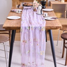 Fresh Color Lace Table Flag Romantic Wrinkled Table Runner Home Decor