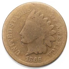 1866 Indian Head Penny Cent About Good/ Good (AG/G) - Exact Shown!