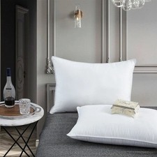 Standard/Queen 500 Thread Count Goose Down Pillow Soft, Medium-Firm  Firm 