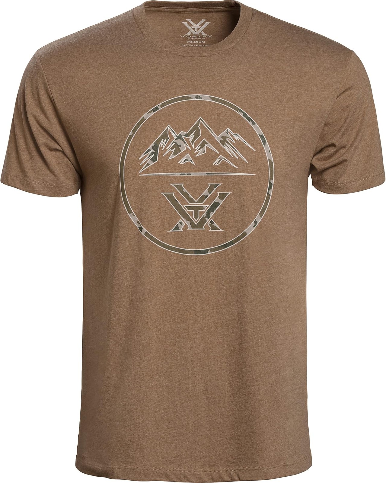 Vortex Optics Men's Three Peaks Short Sleeve T-Shirt - Coyote - Large
