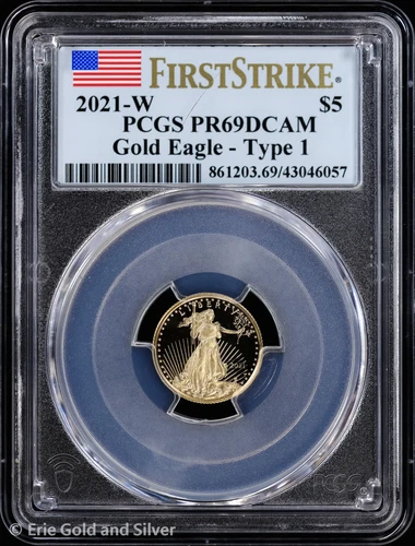 2021-W $5 1/10 oz Proof Type 1 Gold Eagle PCGS PR 69 DCAM | First Strike