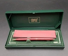 Cross Ladies Ballpoint Pen & Pouch Burgundy And Gold Includes Case And Sleeve