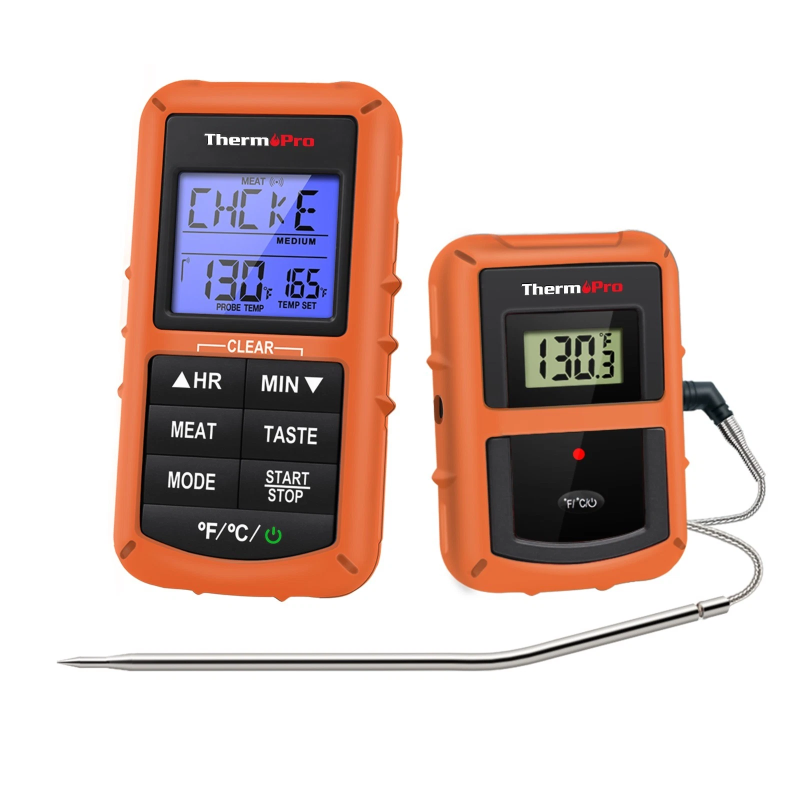 ThermoPro TP07S Digital Smart LCD Screen BBQ Meat Thermometer - Black/Orange
Opens in a new window o