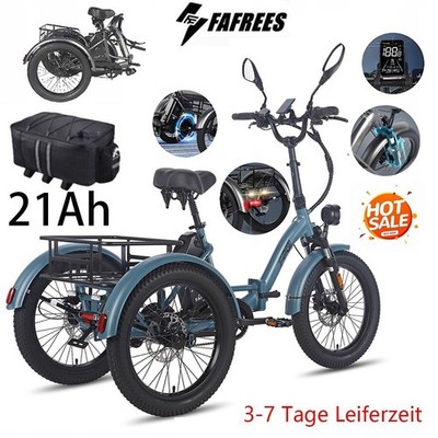 Fafrees F20 Mate 20 zoll Elektro Dreirad 48V21AH 3 Räder E-Bike mit Korb COC
