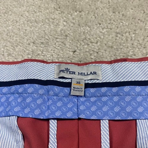Pantalones Cortos Peter Millar Para Hombre 35* Corona Naranja Deporte Golf Rendimiento Ligero - Imagen 4 de 11