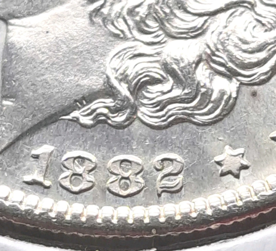 1882-S $1 Morgan Silver Dollar Double Date Free Shipping - Image 2 of 4