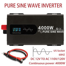 4000W 8000W DC 12V To AC 110V 120V Pure Sine Wave Power Inverter Converter LCD