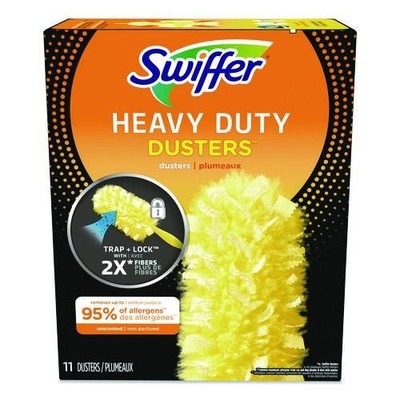 Swiffer Heavy Duty Dusters Refill, Trap + Lock Fiber, Yellow, 11/Box